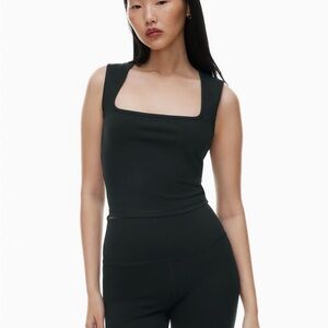 aritzia tna hold it reunite square neck crop top in dusty blue